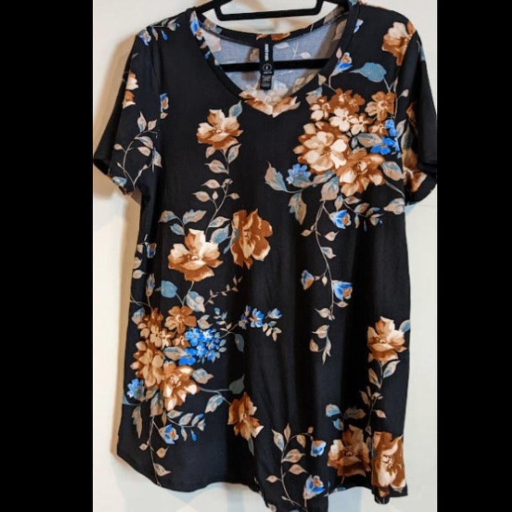 A&D Black Floral Top